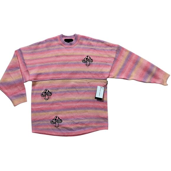 New Spirit Jersey Psychedelic mushroom knit oversized unisex sweater size S - Picture 3 of 12
